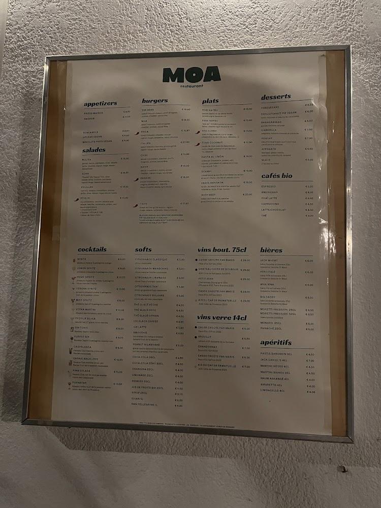 MOA restaurant - Menu Image 2