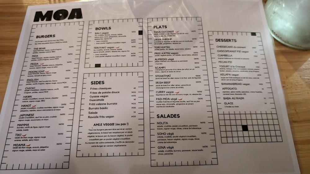 MOA restaurant - Menu Image 3